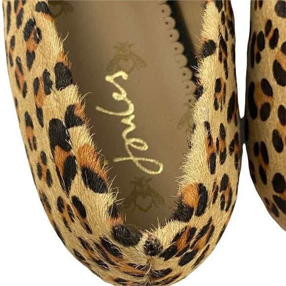 Joules Lexington Tan Animal Hair Leather Leopard Animal Print Loafers Shoes 6 - Picture 8 of 12